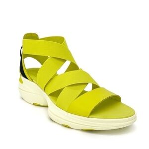 Sorel Explorer Blitz Wedge Sandal Women’s Size 9 Bolt Yellow/Green Leather New